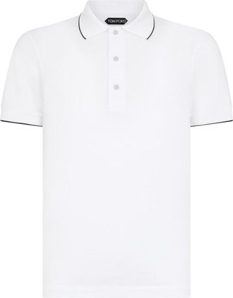 Tom Ford LYOCELL PIQUET POLO Size: 54, colour: WHITE