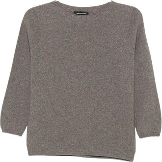 Fabiana Filippi Ronde hals gebreide kleding - Dames - Ronde hals truien - Bruin - XS - Truien & Vesten