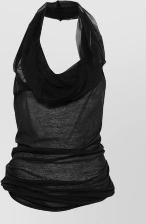 Rick Owens cotton draped halterneck tank top