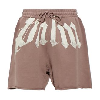 Palm Angels Pantaloncini in cotone con effetto vintage - - Shorts - Uomo - Rosa - M
