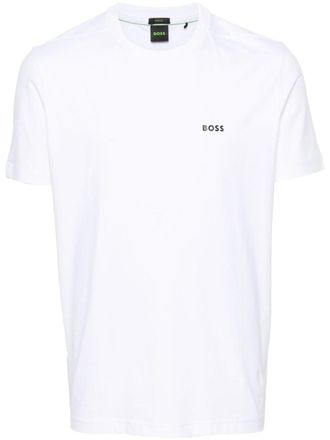BOSS logo-print cotton T-shirt - men - Cotton/Elastane - 3XL - White