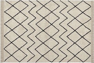 Beliani Rug ELDES Beige 160 x 230 cm Cotton