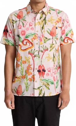 Roark Journey Short Sleeve Button Up Shirt In Dusty Violet