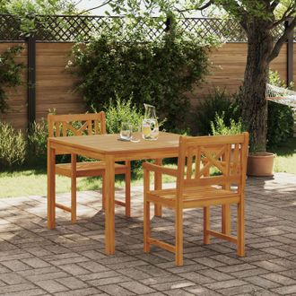 Berkfield Home 3 Piece Garden Dining Set Solid Wood Acacia in Brown