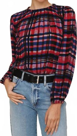 Bella Dahl Elastic Shirred Top In Winter Plaid Print