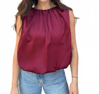 Wishlist Satin Stitches Blouse In Burgundy