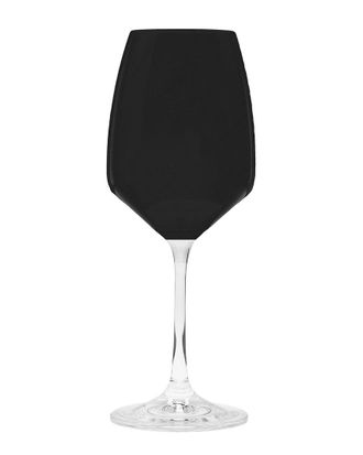 Alice Pazkus Set Of 6 Black Wine Glasses With Clear Stem