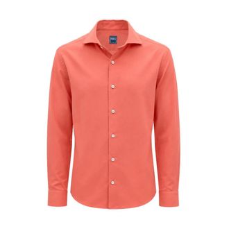 Fedeli Panamino Katoenen Voile Shirt - Heren - Casual Overhemden - Roze - L - Katoen - Overhemden