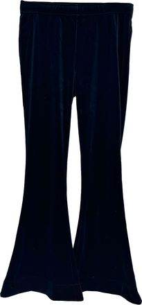 Ganni Ganni Flared Trousers in Navy Blue Polyester