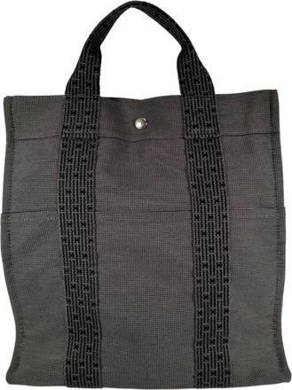 Herm&egrave;s Gray Canvas Backpack (Pre-Owned)