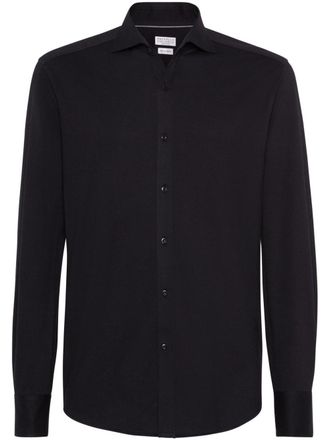 Brunello Cucinelli Camicia con colletto ampio - Nero