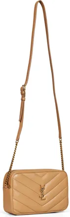 Saint Laurent Womens Camera Bag Loulou Beige Lambskin Shoulder