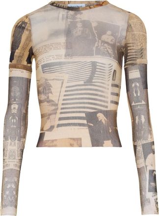 Jean Paul Gaultier Top mit Journal-Aufdruck