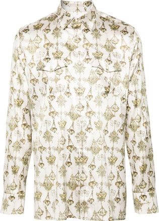 Givenchy chandelier-print silk shirt - men - Spandex/Elastane/Silk - 40 - Neutrals
