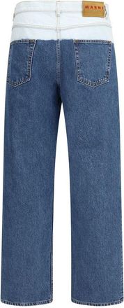 Marni Mens Blue Cotton Straight-Leg Jeans Clothing