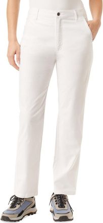G.H. Bass & Co. Bass Outdoor Anywhere Chino Pants Women White Canvas Stretch Flat Front FTS359