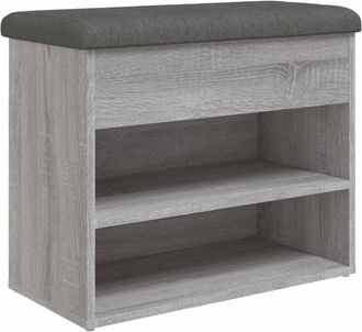 vidaXL Vidaxl - Banco Zapatero Madera De Ingenier&iacute;a Gris Sonoma 62x32x50 Cm