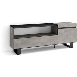 Skraut Home Skraut Home - Mueble Tv, Televisi&oacute;n, Muebles De Sal&oacute;n, Almacenaje, 150x57x35cm, Para Tv Hasta 65, Dise&ntilde;o Industrial, Estilo Moderno, Gris Cemento