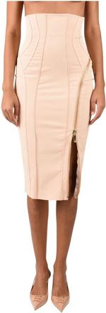Elisabetta Franchi Gonna midi in tessuto tecnico - - Skirts - Donna - Rosa - L