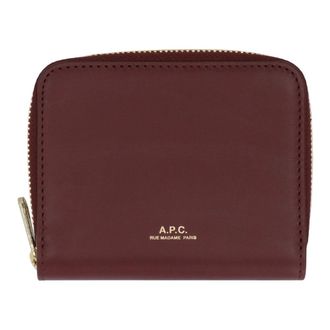 A.P.C. Wallets & Cardholders, female, Red, ONE SIZE, Demi-Lune compact wallet