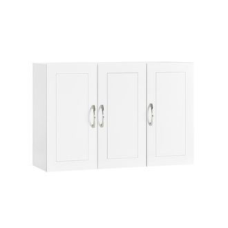 SoBuy Armadietto Pensile Da Bagno Mobile Da Parete Per Il Cucina 3 Ante 90x30x60cm Sobuy Bianco Frg231-l-w