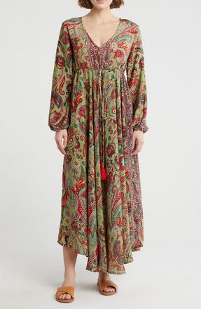 La Fiorentina Abstract Cover-Up Beach Dress in Green at Nordstrom Rack, Size Medium