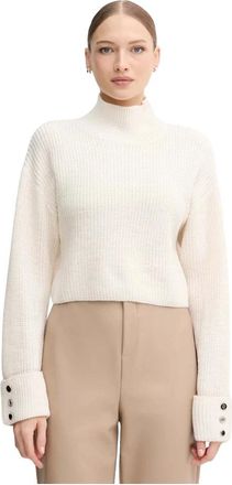 Gaud&igrave; Truien & Vesten, Dames, Beige, XL, Leer, Turtleneck Sweater
