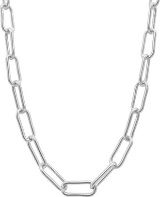 Adornia Adornia Silver Plated Wide Chunky Paper Clip Chain Necklace