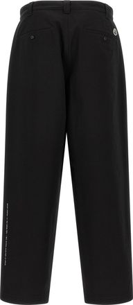Moncler Pleated Cotton Gabardine Trousers - Black
