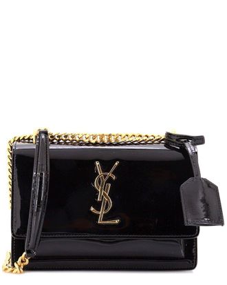 Saint Laurent Black Patent Leather Sunset Crossbody Small (Authentic Pre- Loved)