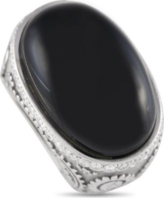 Carrera y Carrera Pre-Owned Carrera y Carrera 18K White Gold 0.35ct Diamond and Onyx Ring CC12 122623