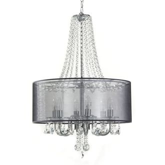 Oresteluchetta L&aacute;mpara de ara&ntilde;a de 6 luces en metal cromado plateado cm. H70 &oslash;50