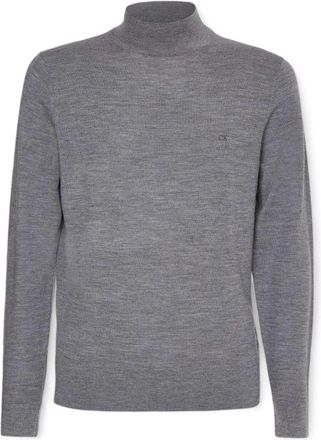 Calvin Klein Wol Lupetto Sweatshirts Hoodies - Heren - Coltruien - Grijs - XL - Wol - Truien & Vesten