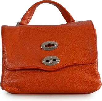 Zanellato Tassen, Dames, Oranje, ONE Size, Leer, Oranje Leren Mini Tas