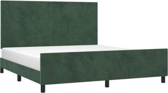 vidaXL Vidaxl - Estructura Cama Sin Colch&oacute;n Terciopelo Verde Oscuro 160x200 Cm