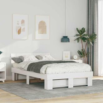vidaXL Vidaxl - Struttura Del Letto Bianco 120 X 200 Cm Legno Di Pino Massello