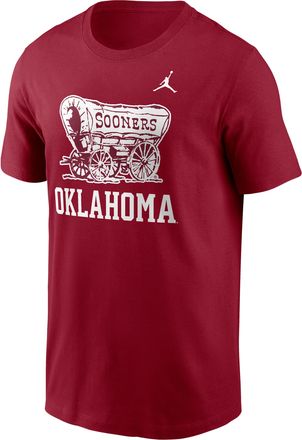 Nike Jordan Mens Oklahoma Primetime Logo Mantra Jordan Brand College T-Shirt in Red | N19969WOKN-BX7