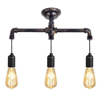 Tosel L&aacute;mpara de techo metal Alt.14cm negro ;Pantalla: blanco