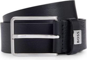 BOSS Logo-keeper belt in Italian leather