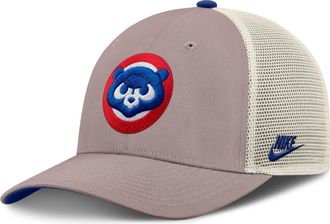 Nike Chicago Cubs Cooperstown Rise Nike Mens MLB Adjustable Trucker Hat in Brown | NB1L0M6IC78-L4S