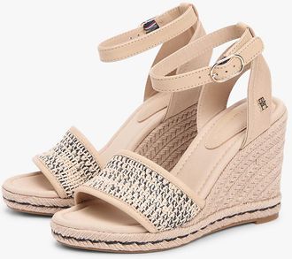 Tommy Hilfiger Womens Raffia Wedge Espadrille Sandal - Natural/Black - US 9.5 / EU 41