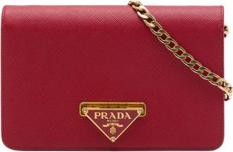 Prada Pre-owned Prada Saffiano Lux Flip Lock Wallet on Chain Ladies CL0WJ4057EVUX5N9