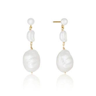 Lily & Roo Gold Multi Baroque Pearl Drop Earrings