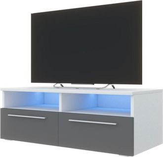 Selsey Selsey PHIRIS - Mueble TV - blanco/gris brillante con LED