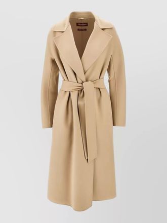 Max Mara long coat belted waist notched lapels