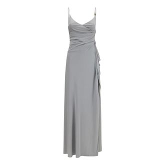 Versace Viscose Jersey Gown - Dames - Jurken - Grijs - Maat: S Viscose
