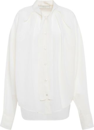 Tela Blanca Flowing White Viscose-Silk Blouse