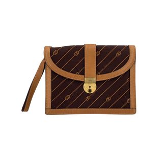 Gucci Pre-owned Womens Vintage Cloth Clutch Bag - Brown Cotton - One Size