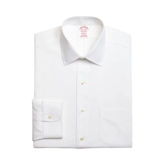 Brooks Brothers Regular Fit Non-Iron Supima Oxford Pinpoint Overhemd met Ainsley Kraag - Heren - Zakelijke Overhemden - Wit - XS - Katoen - Overhemden