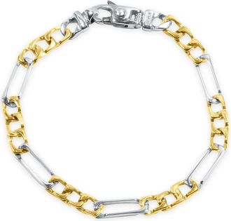 Pompeii3 Mens Figaro Link 14k Gold (12gram) or Platinum (19gram) 5.5mm Bracelet 8